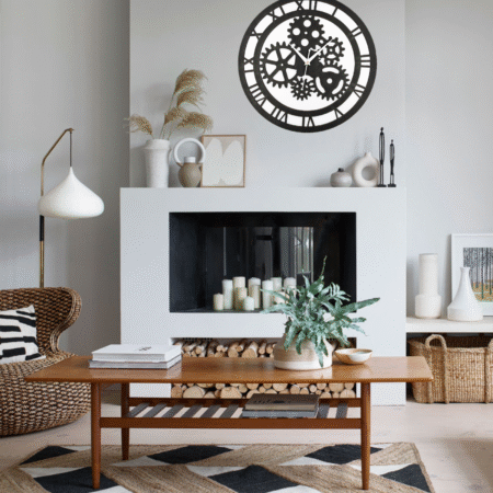 Wooden Silent Non-Ticking Wall Clock for Home Stylish Latest Designer Wall Clock for Home Living Room Bedroom Office Hall